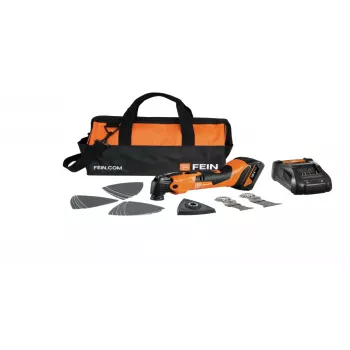 Fein AMM 500 Plus akumulátorová oscilačná multitool súprava s 2x 18V 4Ah akumulátormi, ALG 80 rýchlonabíjačka, StarlockPlus, QuickIN, Anti-Vibration, v kufri 71293870000