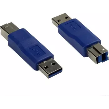GoodConnections Alcasa USB-AD34 USB-A na USB-B adaptérový kábel, 0,15 m, modrý, USB 2.0, 480 Mbps, dvojito tienený