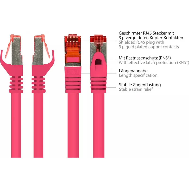 GoodConnections Alcasa 40m Cat6 S/FTP sieťový patch kábel RJ-45 konektor samec na samec purpurový 8060-400M