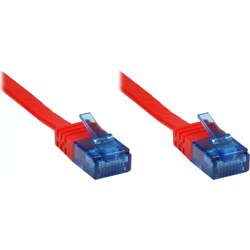 Good Connections Cat.6a U/UTP plochý patch kábel, RJ45, 500 MHz, červená, 3 m 8060-HF030R