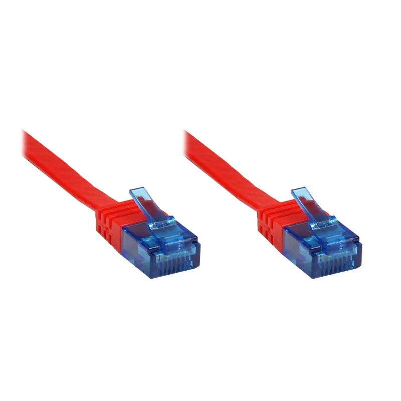 Good Connections Cat.6a U/UTP plochý patch kábel, RJ45, 500 MHz, červená, 3 m 8060-HF030R