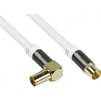 Good Connections GC-M2070 SmartFLEX TV uhlový anténny kábel - 30 m - IEC koaxiálny konektor samec uhlový na konektor samica - štvornásobne tienený 120dB 75 Ohm - pozlátené konektory - biela