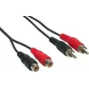 GoodConnections 5m RCA audio predlžovací kábel, 2x RCA konektor samec na 2x RCA konektor samica, stereo, čierna AS-5CV2