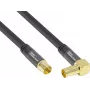 GoodConnections SAT anténny kábel SmartFLEX, uhlový IEC/koaxiálny konektor samec na konektor samica, pozlátený, štvornásobne tienený, 120 dB, čierny, 10 m (GC-M2077)