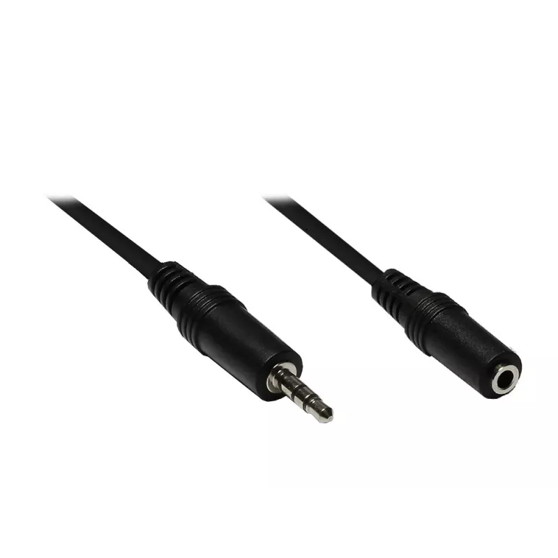 GoodConnections AS-35V3 3,5mm stereo audio predlžovací kábel, konektor samec na konektor samica, 3m, čierna