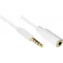 GoodConnections AS-35V4W2 3,5mm 4-pólový audio predlžovací kábel, konektor samec na konektor samica, biela, 2m