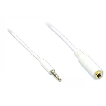 GoodConnections AS-35V4W2 3,5mm 4-pólový audio predlžovací kábel, konektor samec na konektor samica, biela, 2m
