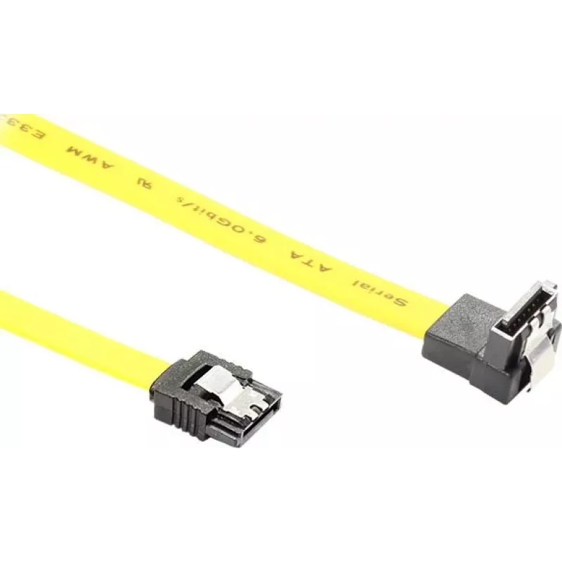 GoodConnections SATA 6 Gb/s kábel s kovovou sponou, uhlový, 0,50 m, žltý 5047-AW05Y