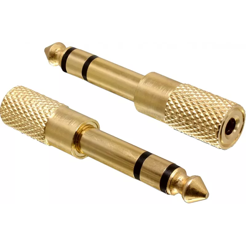 Delock 65361 audio adaptér 6,35 mm jack konektor samec na 3,5 mm jack konektor samica 3-Pin TRS kov
