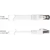 GoodConnections Cat. 8.1 plochý patch kábel U/FTP PiMF LSZH biely 0,5m 40Gbps 2000MHz 8080-F005W