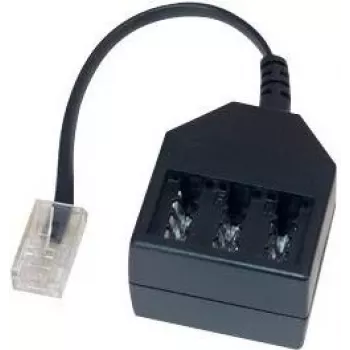 GoodConnections telefónny adaptér RJ45 (8P4C) konektor samec na TAE-F konektor samica, 20cm, čierna T4A-NFF