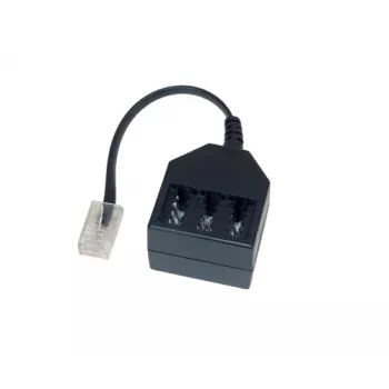 GoodConnections telefónny adaptér RJ45 (8P4C) konektor samec na TAE-F konektor samica, 20cm, čierna T4A-NFF