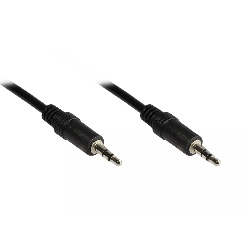 GoodConnections 3,5mm stereo audio kábel konektor samec na konektor samec, 1,5m, pozlátený, čierny (1970-EX)
