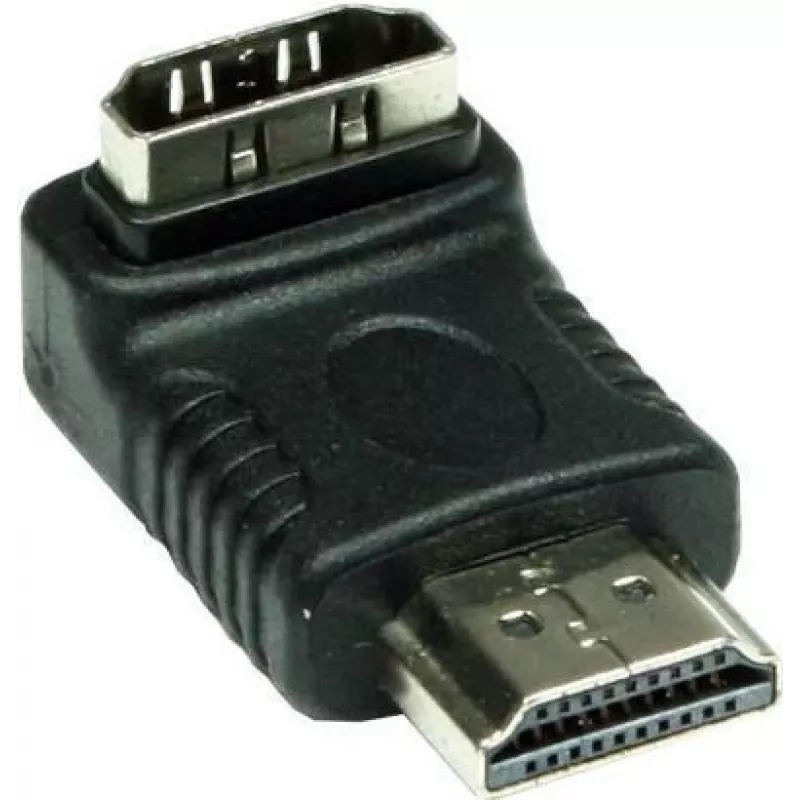 Good Connections HDMI adaptér 19-pin konektor samec na konektor samica, zahnutý nadol, čierny (HDMI-FMWU)