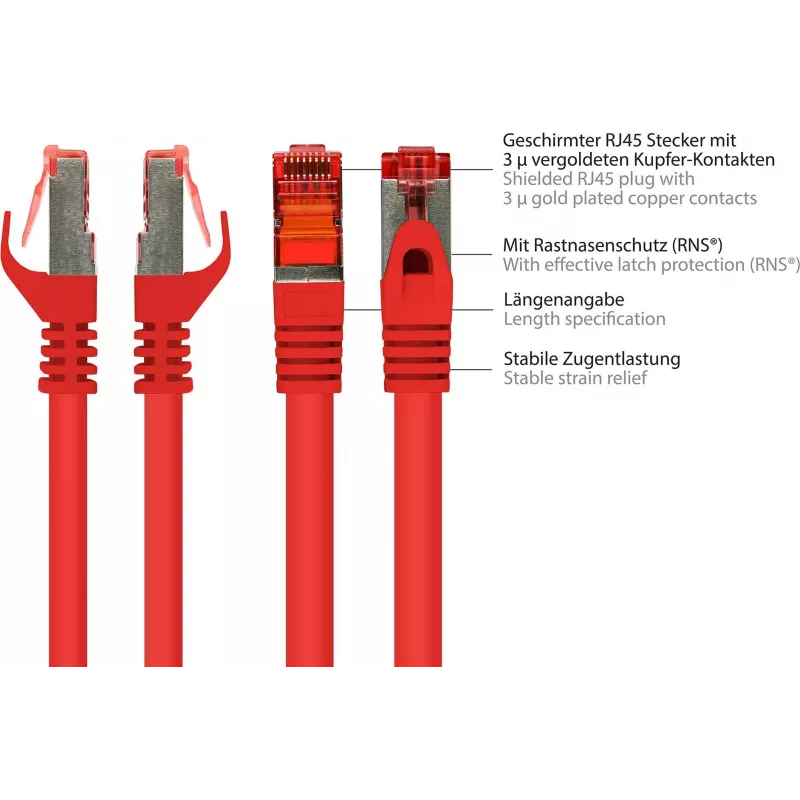 GoodConnections Alcasa 8060-400R Cat6 S/FTP Prepojovací kábel, RJ45 samec na samec, 40 m, pozlátený