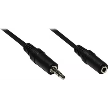 GoodConnections 3,5 mm audio predlžovací kábel, konektor samec na samica, 3-pólový, čierny, 2,5 m AS-35V25