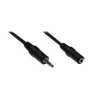 GoodConnections 3,5 mm audio predlžovací kábel, konektor samec na samica, 3-pólový, čierny, 2,5 m AS-35V25