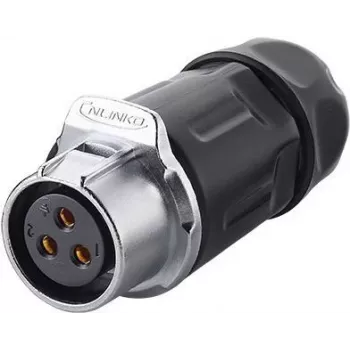 GoodConnections S1 Power 3-pólová zásuvka zabudovateľný kruhový konektor, závit M20, spájkované vývody, IP67, 16A/250V IC01-20P302