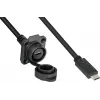 GoodConnections IC01-16U3102-010 S1 priemyselný USB-C kábel, USB 3.2 Gen 2, zástrčka na vstavanú zásuvku, M16, IP65/67, 1 m