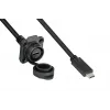 GoodConnections IC01-16U3102-010 S1 priemyselný USB-C kábel, USB 3.2 Gen 2, zástrčka na vstavanú zásuvku, M16, IP65/67, 1 m