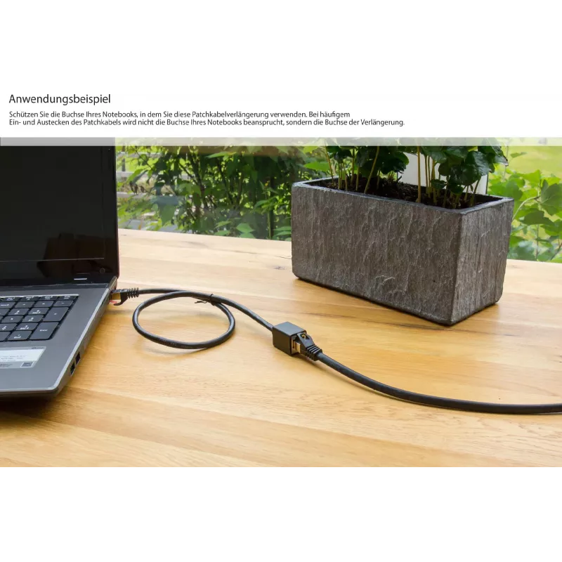 GoodConnections Cat.7 S/FTP RJ45 predlžovací kábel s ochranou západky, bezhalogénový, 1 m, čierny 8070VR-010S