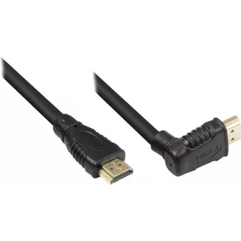 Good Connections High-Speed HDMI kábel s Ethernet, zahnutý konektor smerom nahor, pozlátený, 1 m, čierny 4510-GWO010