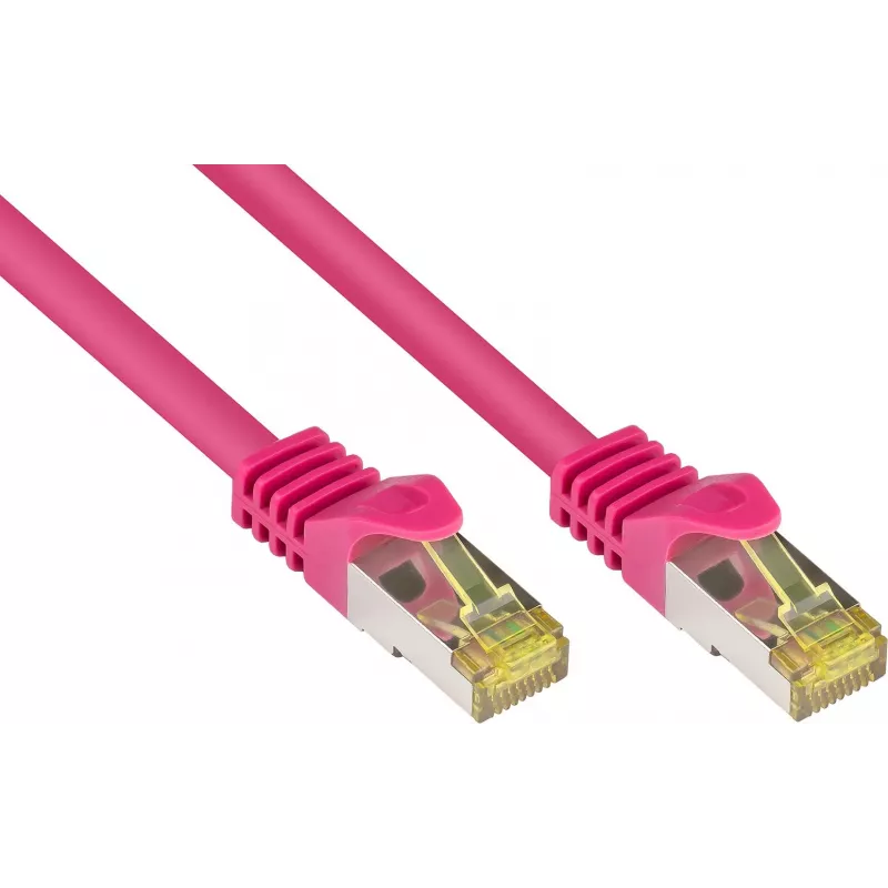GoodConnections 8070R-400M Cat.7 S/FTP RJ45 patch kábel, PiMF, bez halogénov, 600 MHz, OFC, ochrana západky RNS, 40 m, purpurový
