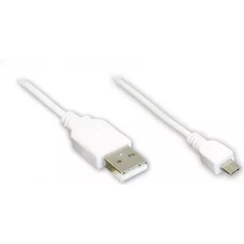 GoodConnections Alcasa USB 2.0 kábel, USB-A na Micro-USB B, 3 m, biely 2510-MB03W