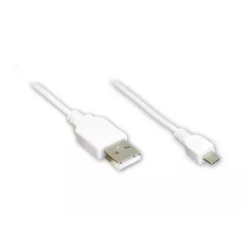 GoodConnections Alcasa USB 2.0 kábel, USB-A na Micro-USB B, 3 m, biely 2510-MB03W