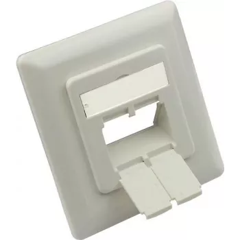 GoodConnections centrálny vložka 50x50 mm s krycím rámom 80x80 mm pre sieťové zásuvky, signálna biela RAL9003 (GC-N0155)