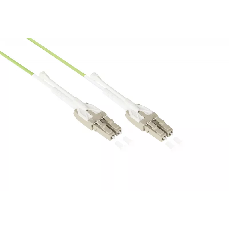 GoodConnections OM5 LC/LC duplex uniboot optický patch kábel, 5 m, LSZH, limetkovozelená LW-U815LC5