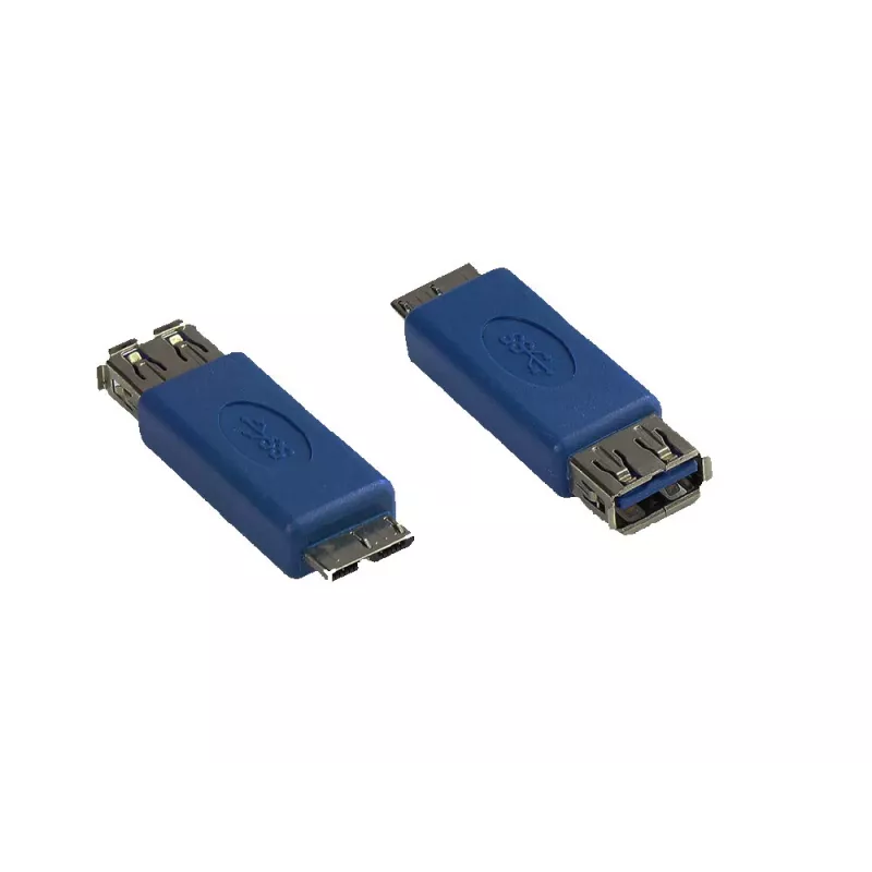 GoodConnections Alcasa USB-AD36 adaptérový kábel USB Micro-B konektor samec na USB-A konektor samica, 0,15 m, modrý