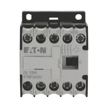Eaton DILEM4-G (24 V DC) mini stýkač, 3-pólový, 9 A, 4 kW, 1 NO pomocný kontakt, skrutkové svorky, IP20, čierna/biela 012701
