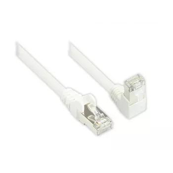 Good Connections 806W-003W Cat.6 S/FTP PiMF patch kábel, 250 MHz, RJ45, 90° smerom nadol uhlový, biela, 0,25 m