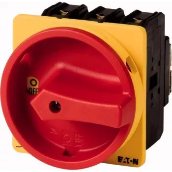 Eaton P3-63/EA/SVB/N/HI11 3-pólový hlavný spínač 63 A, montáž na povrch, IP65, uzamykateľná červeno/žltá rukoväť 067351