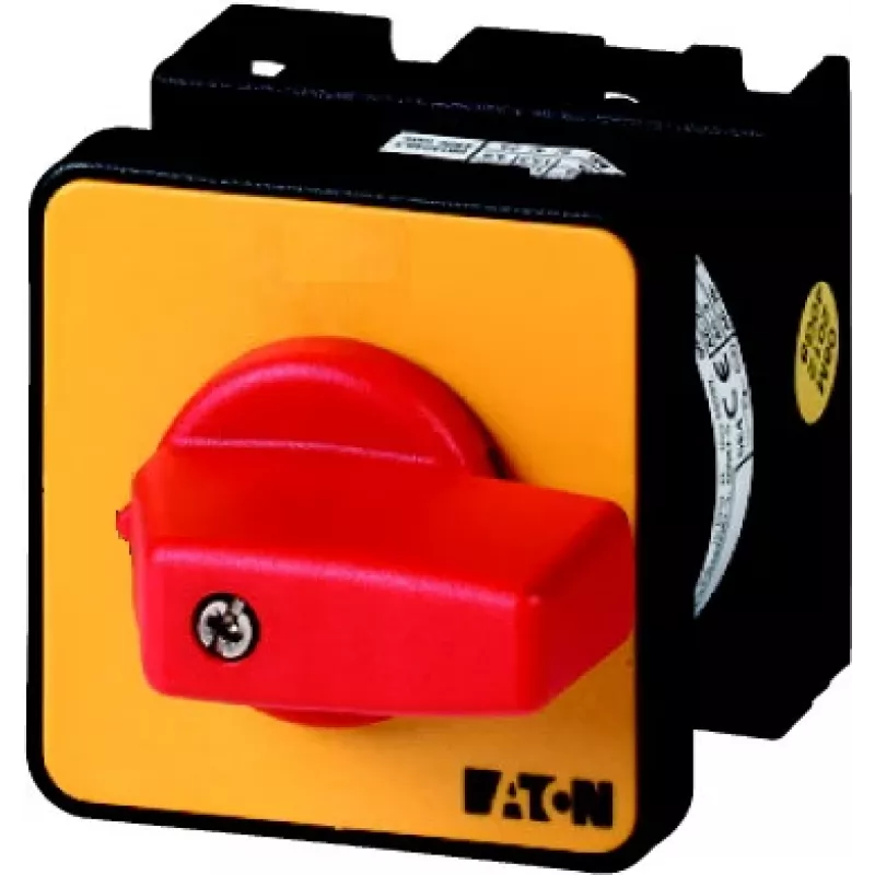 Eaton T0-2-1/E-RT 3-pólový vačkový spínač 20 A, IP65, červený/žltý 011082