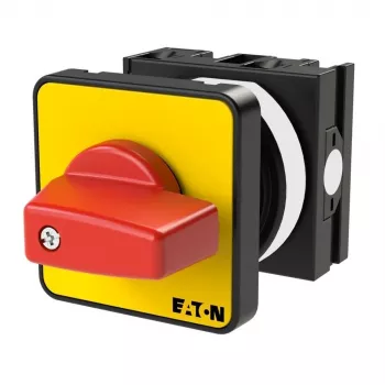 Eaton T0-1-102/E-RT vačkový prepínač, 2-pólový, 20 A, predná montáž, červený/žltý 009046