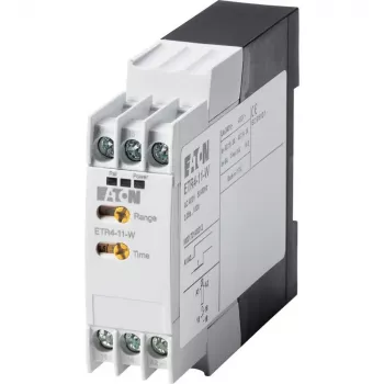 Eaton ETR4-11-W elektronické časové relé, oneskorené zapnutie, 1 prepínací kontakt, 24-240 V AC/DC, 0,05 s-100 h, DIN lišta 031883