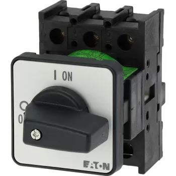 Eaton P1-32/E 3-pólový hlavný vypínač / odpojovač, 32 A, 690 V AC, IP65 predná, otočná rukoväť čierna/biela 079065