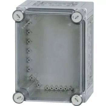 Eaton CI23E-150 izolované polykarbonátové puzdro s metrickými predlisovanými otvormi, IP65, sivé 021943