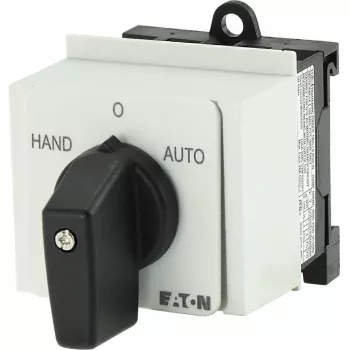 Eaton T0-1-15431/IVS 1-pólový hlavný vypínač, 20 A, IP65, otočná rukoväť, čierna/biela 026991