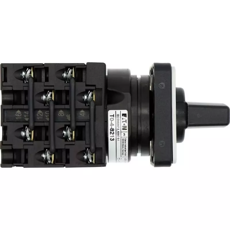 Eaton T0-4-8213/E 4-pólový vačkový prepínač 20A 690V IP65 čierny otočná rukoväť 031726