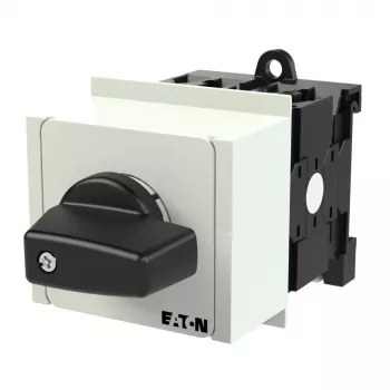 Eaton T0-3-8212/IVS 3-pólový ZAP-VYP otočný vypínač, 20 A, 690 V, čierny otočný gombík, biela čelná doska, IP65 079186
