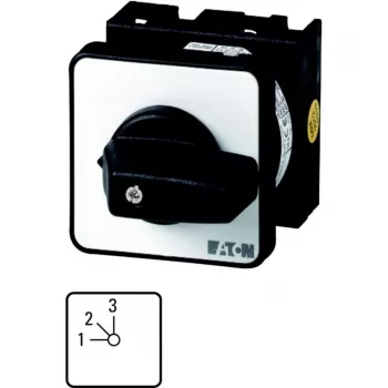 Eaton T0-2-8230/E 2-pólový vačkový prepínač ZAP-VYP 20A 690V čelná montáž 48x48mm IP65 čierny/biely 088685