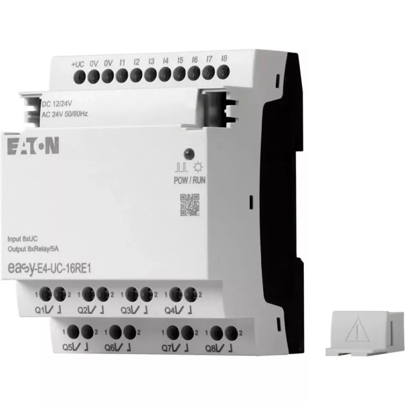 Eaton EASY-E4-UC-16RE1 easyE4 riadiace relé, 8 DI, 4 AI, 8 reléových výstupov, Ethernet, LCD, DIN lišta