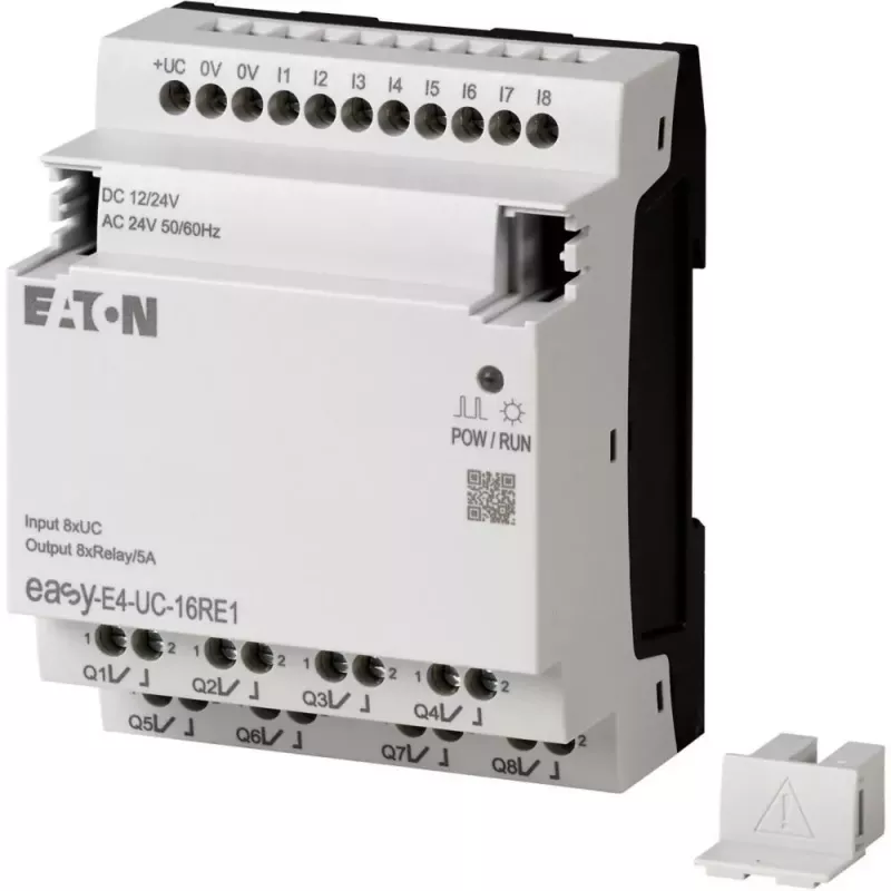 Eaton EASY-E4-UC-16RE1 easyE4 riadiace relé, 8 DI, 4 AI, 8 reléových výstupov, Ethernet, LCD, DIN lišta