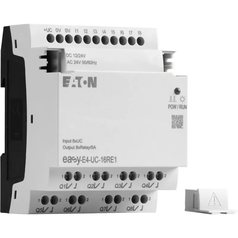 Eaton EASY-E4-UC-16RE1 easyE4 riadiace relé, 8 DI, 4 AI, 8 reléových výstupov, Ethernet, LCD, DIN lišta