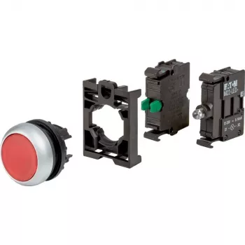Eaton M22-DL-R-K10LED-BVP osvetlené tlačidlo, červené, 1NO, LED 12-30V AC/DC, plastový čelný prstenec 110932
