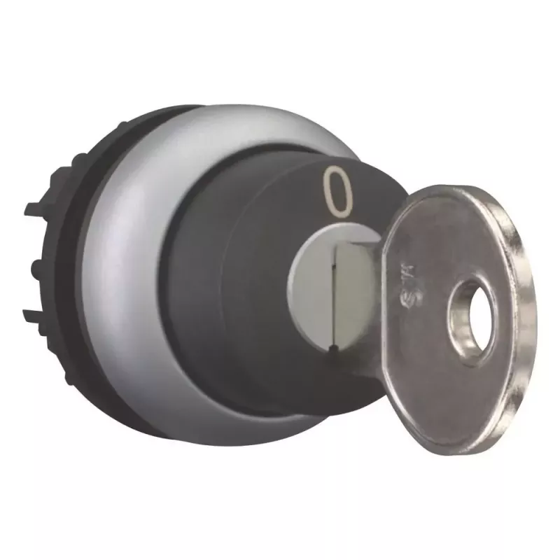Eaton M22-WS-MS2 kľúčom ovládaný otočný prepínač, 2 polohy aretovaný, čierny/strieborný 111790