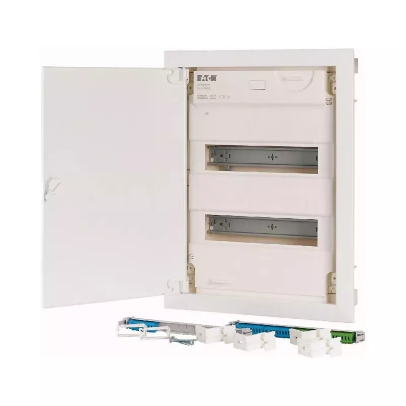 Eaton KLV-24UPP-F multimediálny rozvádzač, do omietky, 24 modulov, biele dvere 178800